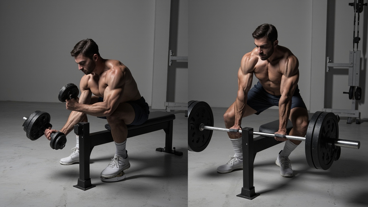 Dumbbell row versus reverse row technique comparison